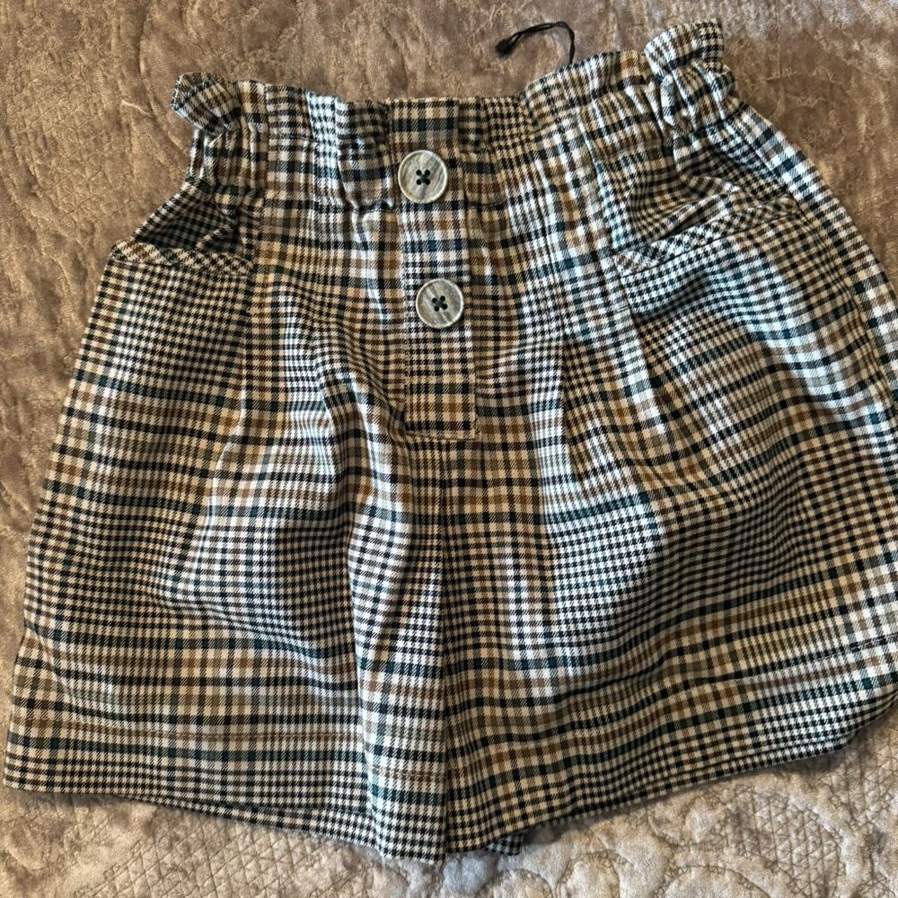 Zara Plaid Girls Short
